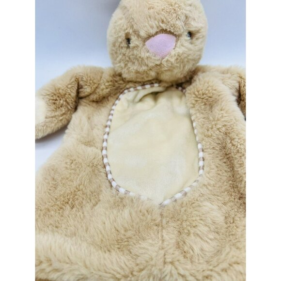Kellytoy Luxe Bunny Rabbit Plush Lovey Security Blanket Tan Crinkle Rattle - Picture 3 of 9